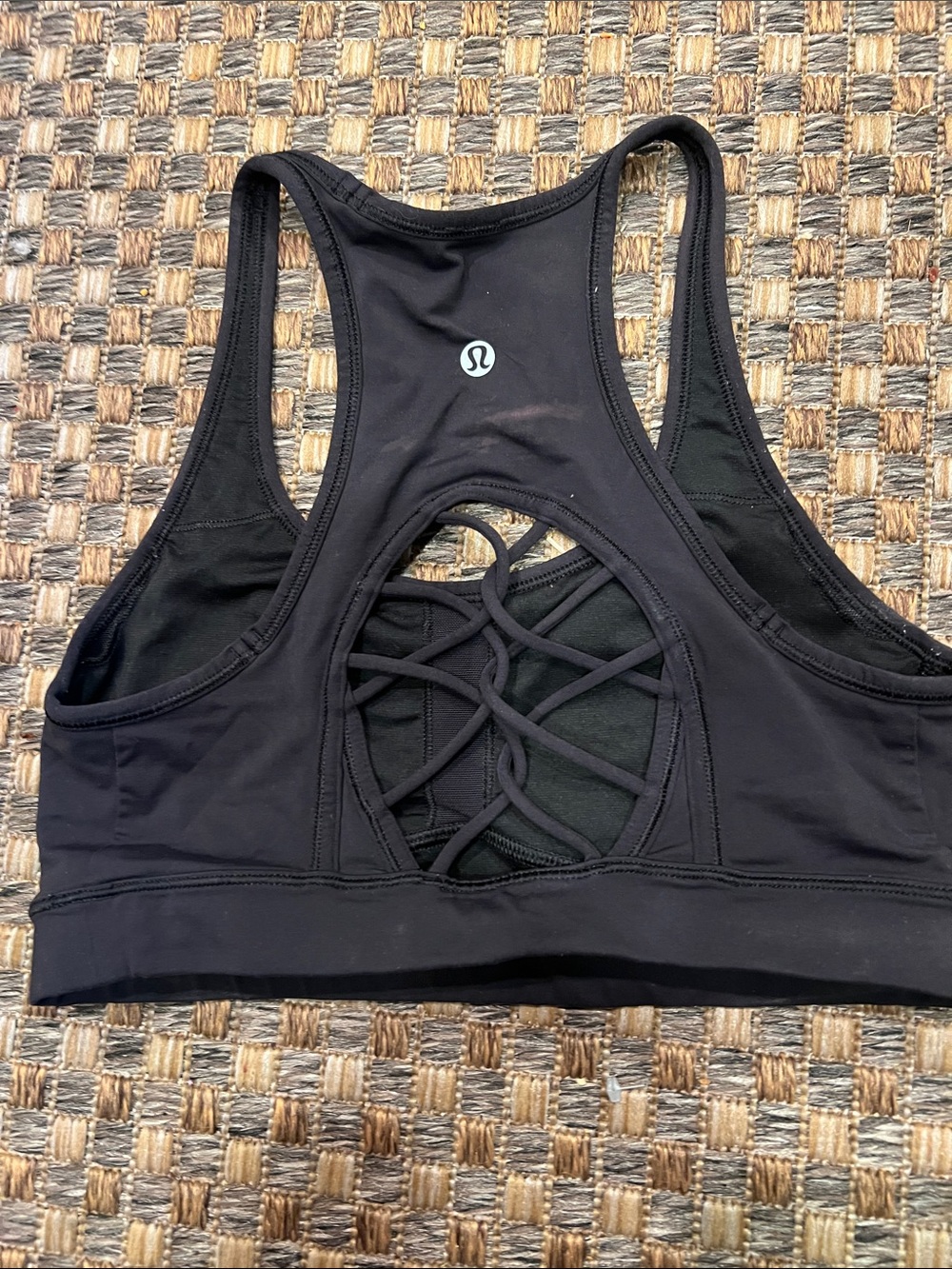 lululemon athletica Black Strappy Crisscross Racerback Sports Bra xs
